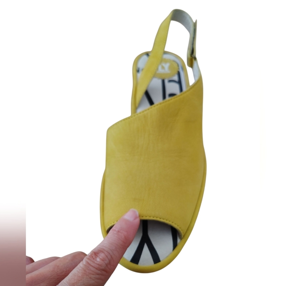 New Fly London Women's Yellow Lemon Wedge Sandals 39 - Picture 6 of 13